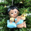 Baby on Pillow with Puppies Ornament