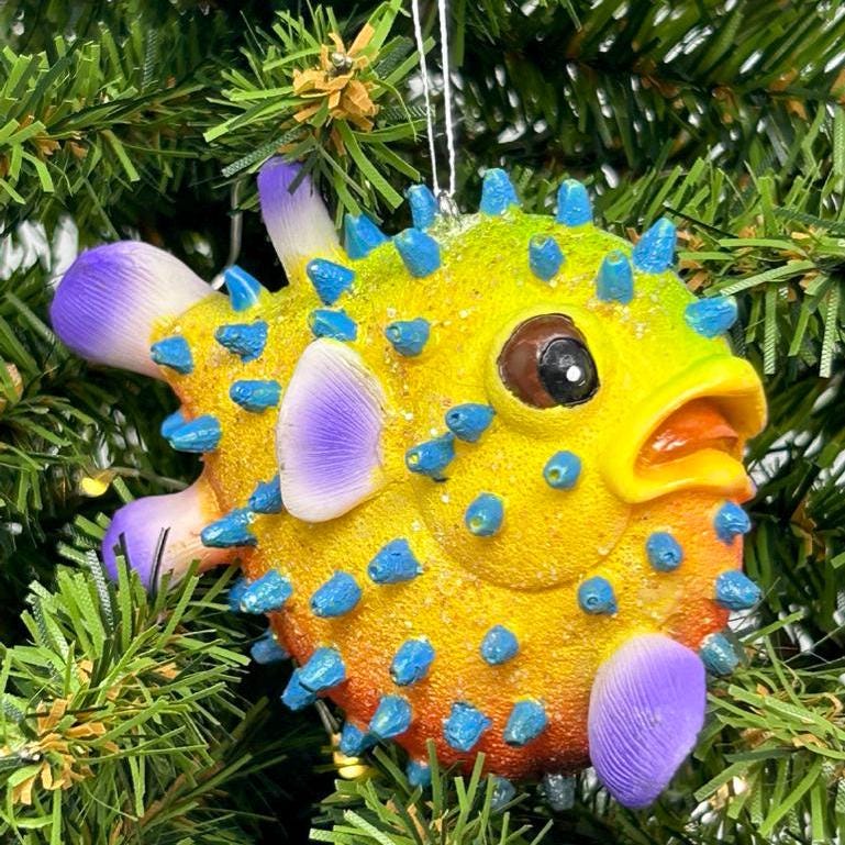 Fun Puffer Fish Ornaments (2 color variations)