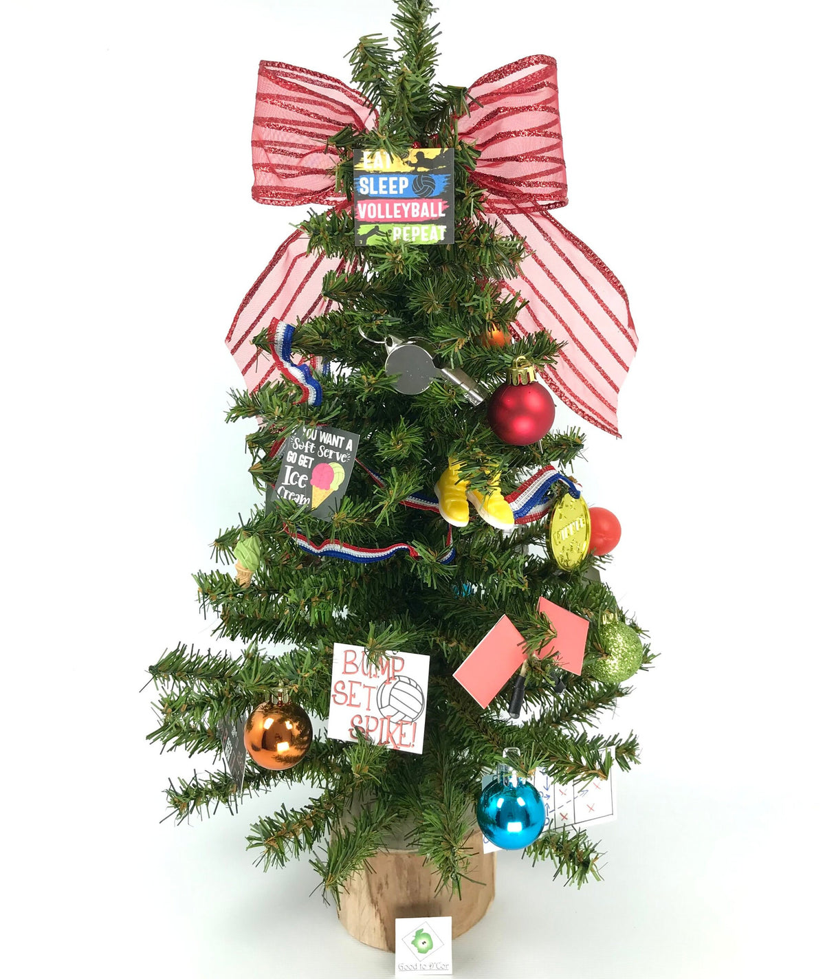 Volleyball Themed 18" Christmas Tree