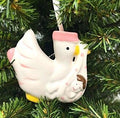 Stork with Baby Ceramic Ornament