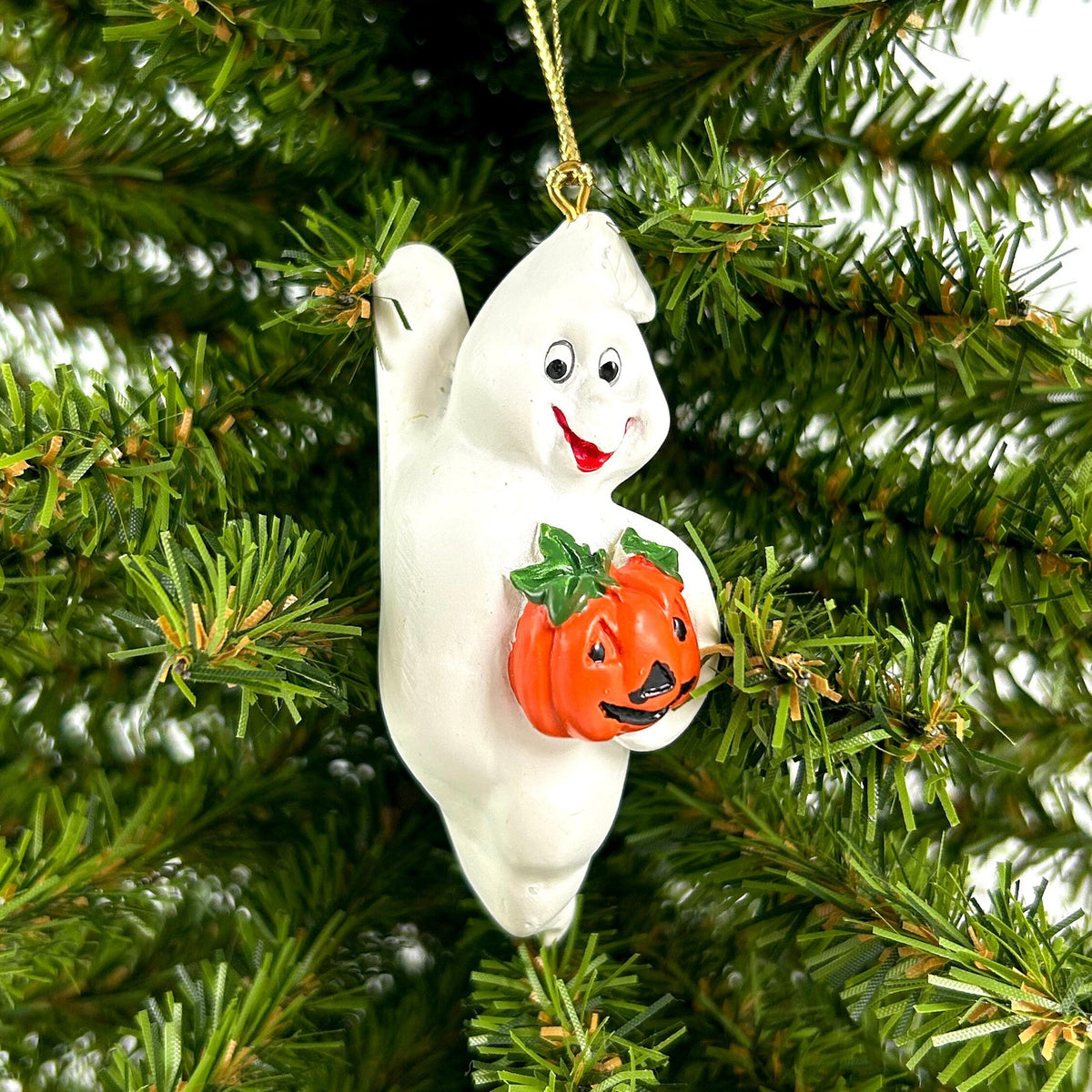 Ghost with Jack-o-Lantern Ornament