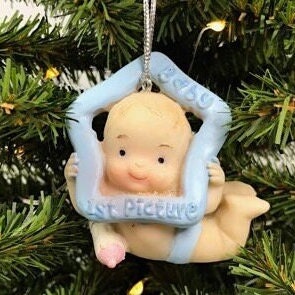 Baby with First Picture Frame Ornament
