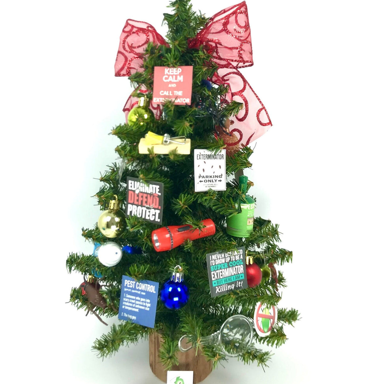 Pest Control / Exterminator Themed 18" Christmas Tree