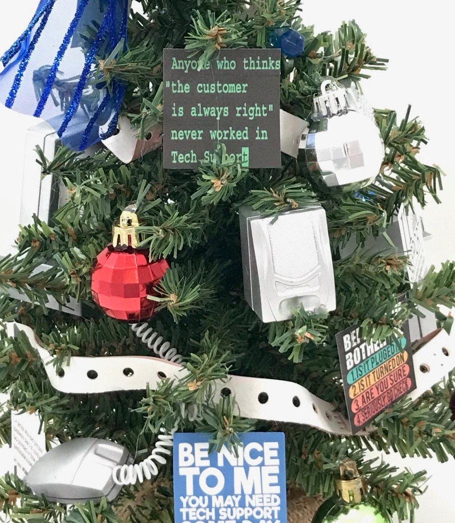 IT Support / Computer Tech Themed 18" Christmas Tree