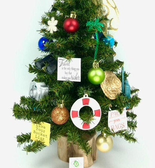 Travel Themed 18" Christmas Tree