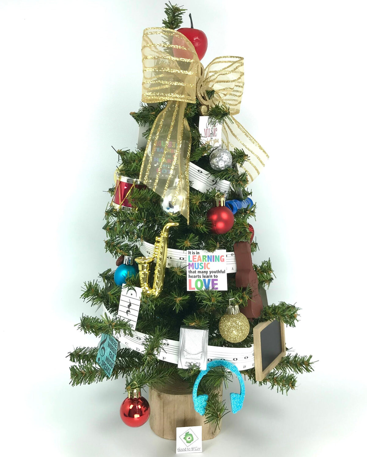 School Music Teacher Themed 18" Christmas Tree