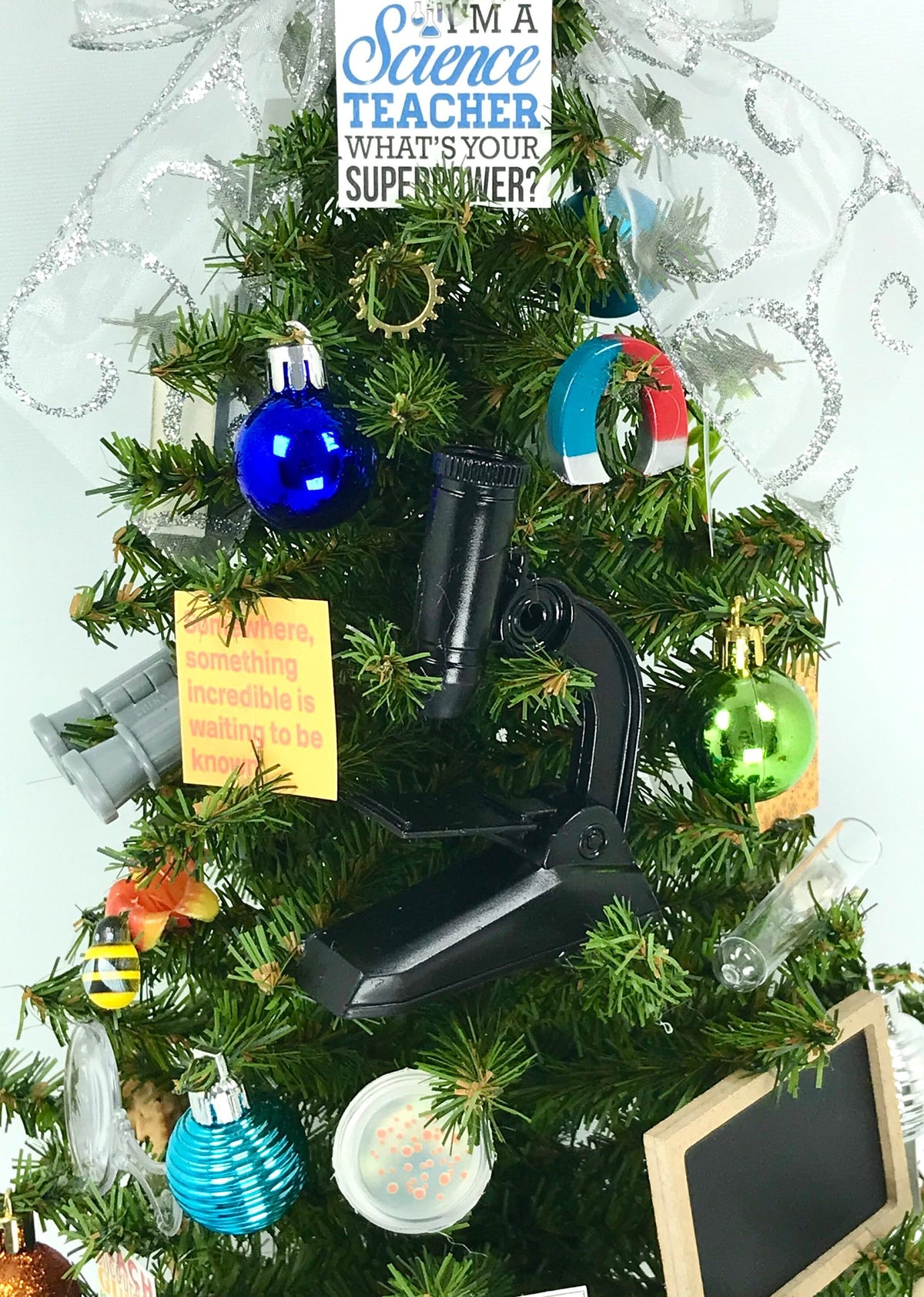 School Science Teacher Themed 18" Christmas Tree