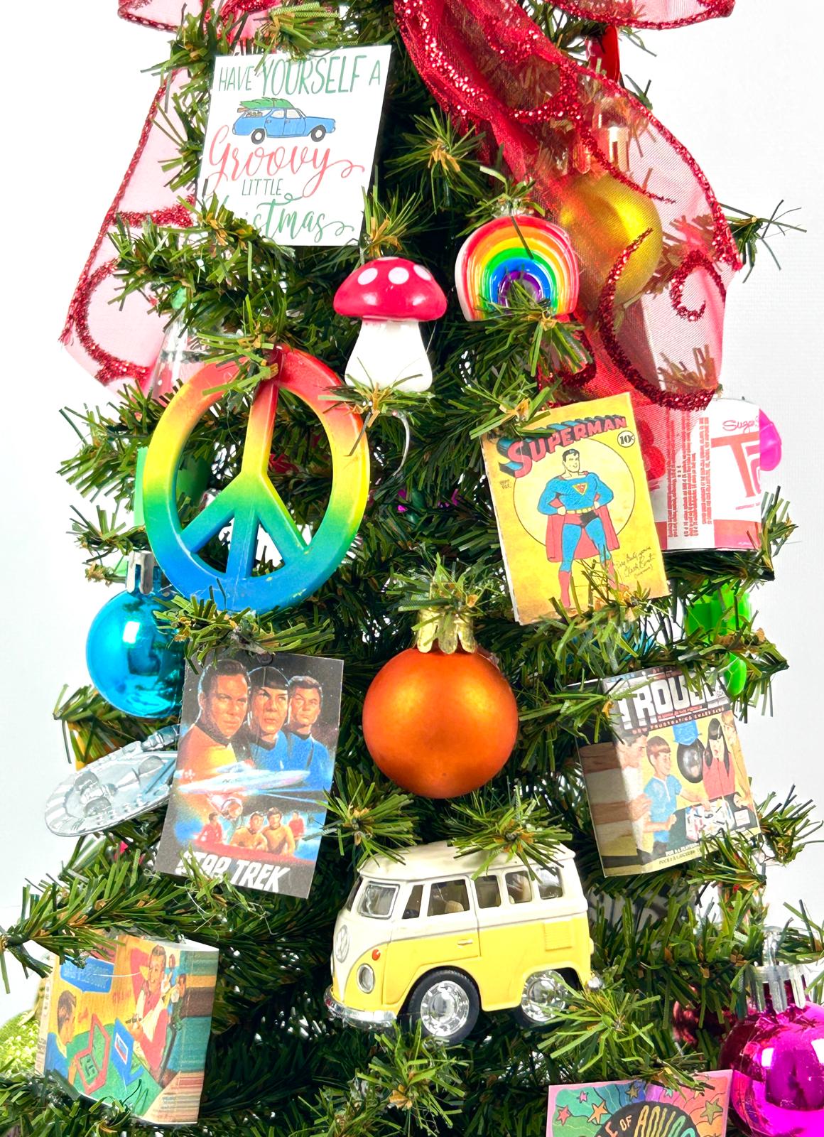 1960's Groovy Themed 18" Christmas Tree