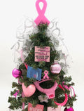 Breast Cancer / Pink Ribbon Themed 18" Christmas Tree