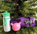 Yoga Mat with Weight and Water Bottle Ornament