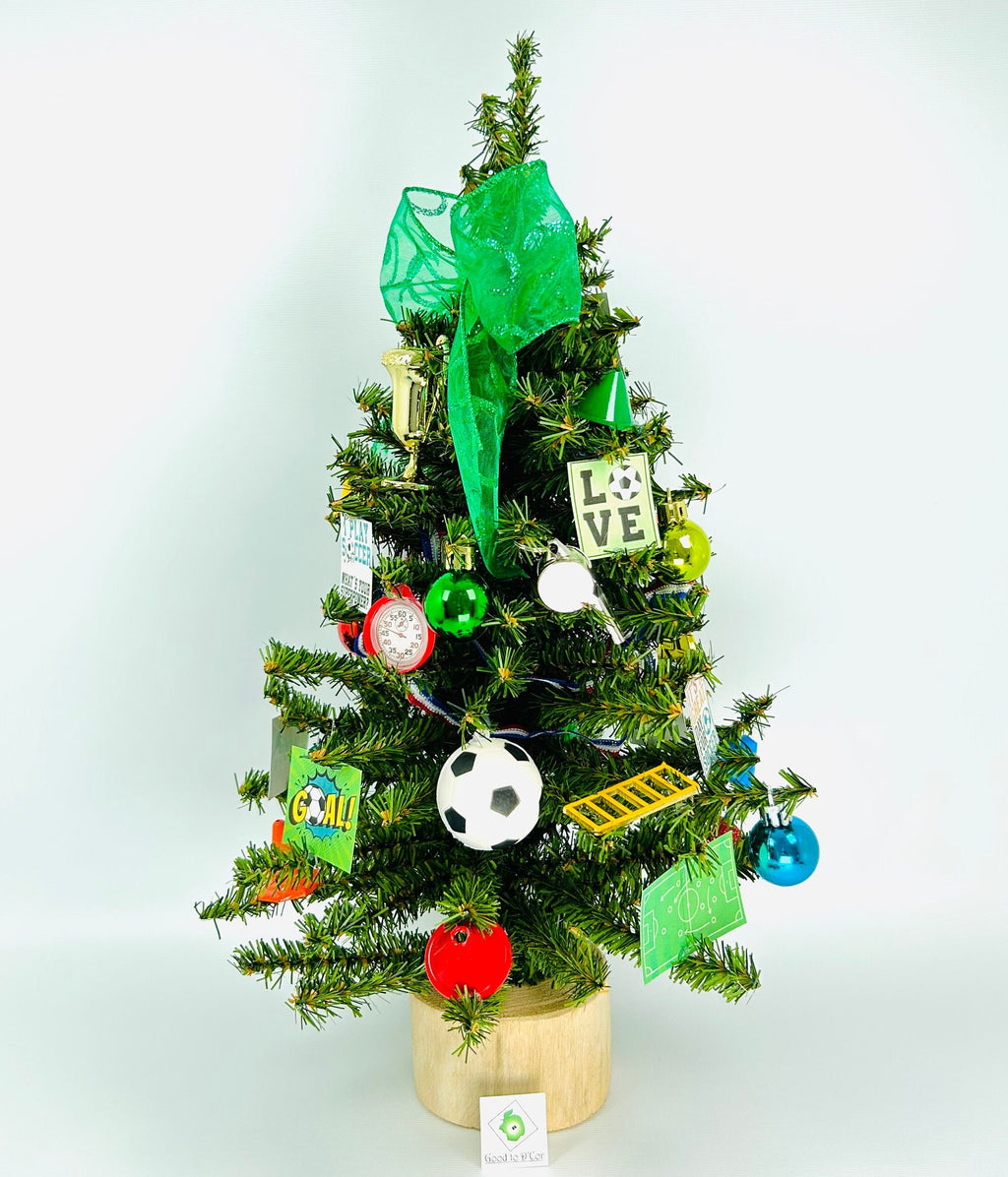 Soccer Themed 18" Christmas Tree