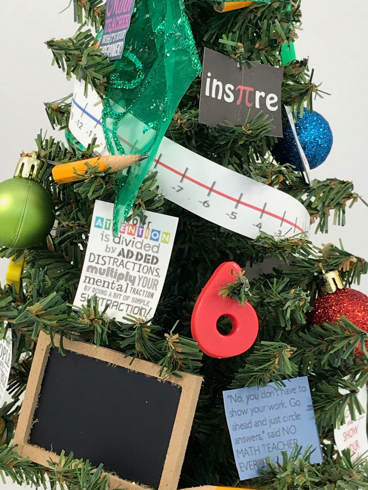 School Math Teacher Themed 18" Christmas Tree