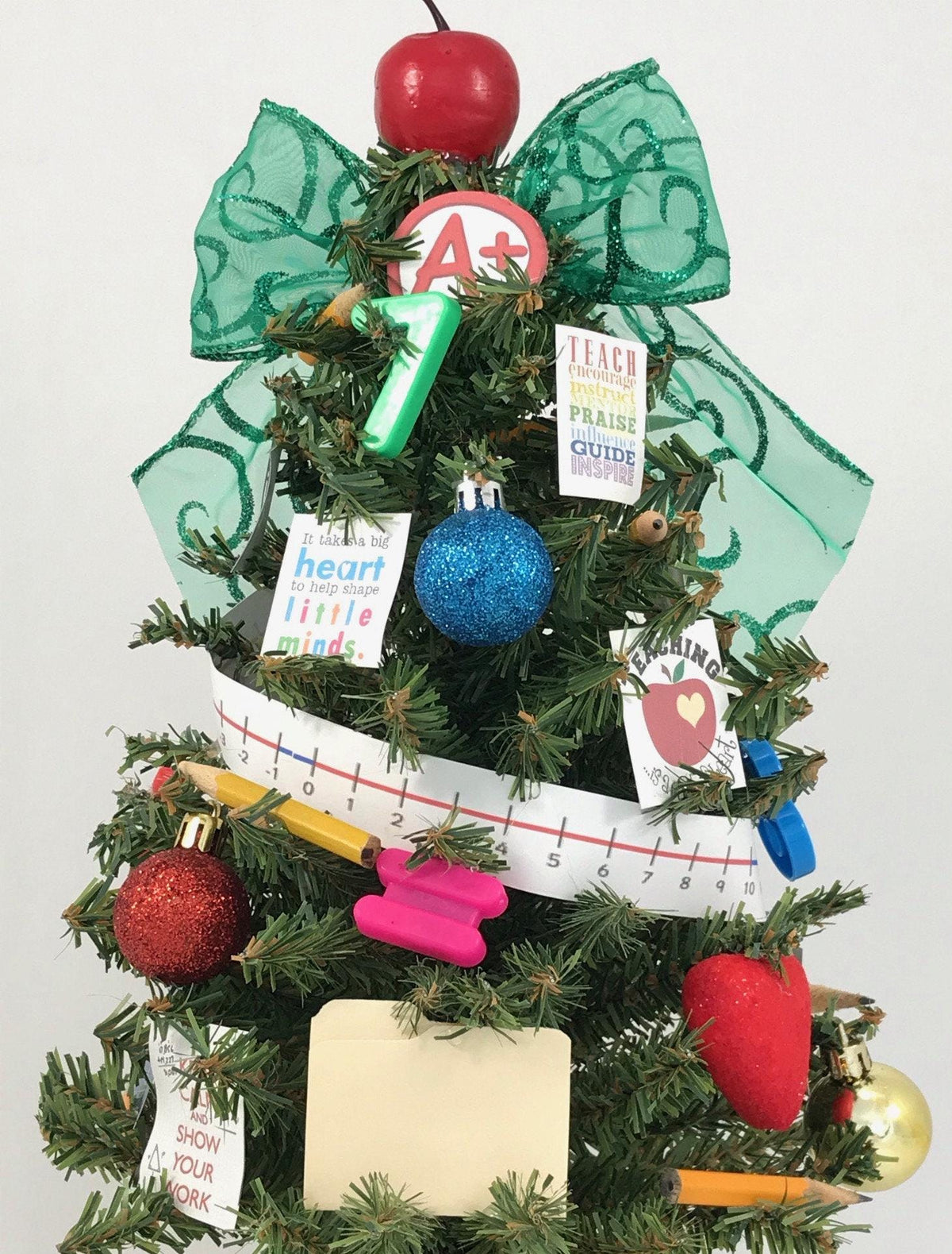 School Math Teacher Themed 18" Christmas Tree
