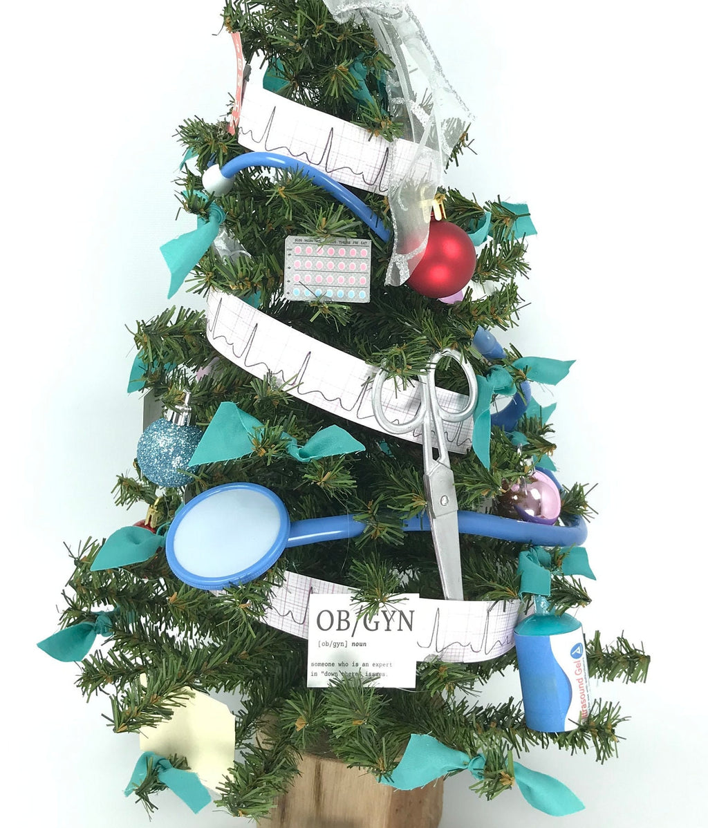 OB/GYN / Obstetrician / Obstetrics Themed 18" Christmas Tree
