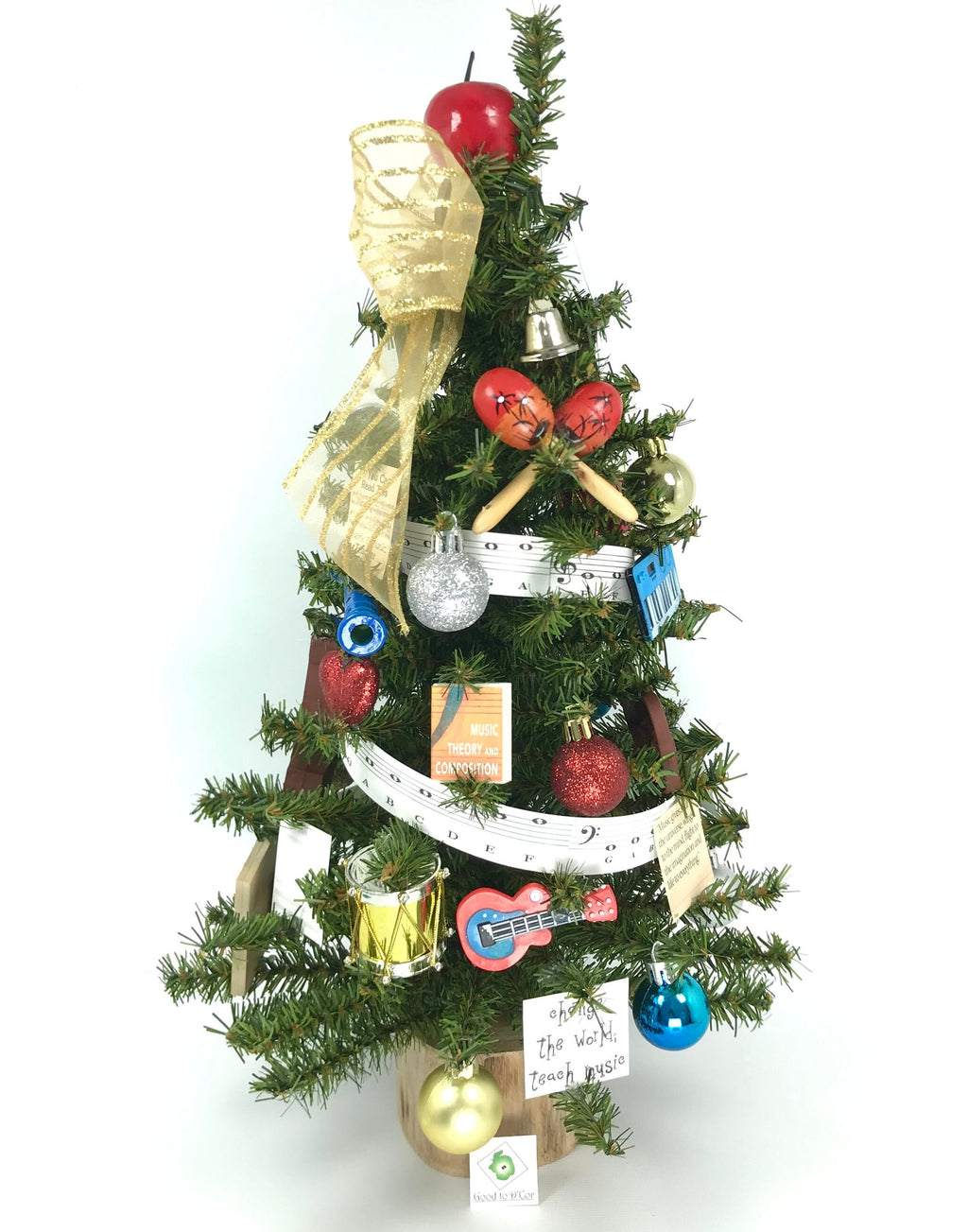 School Music Teacher Themed 18" Christmas Tree