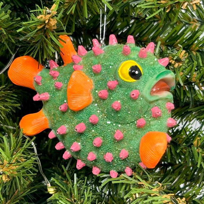 Fun Puffer Fish Ornaments (2 color variations)