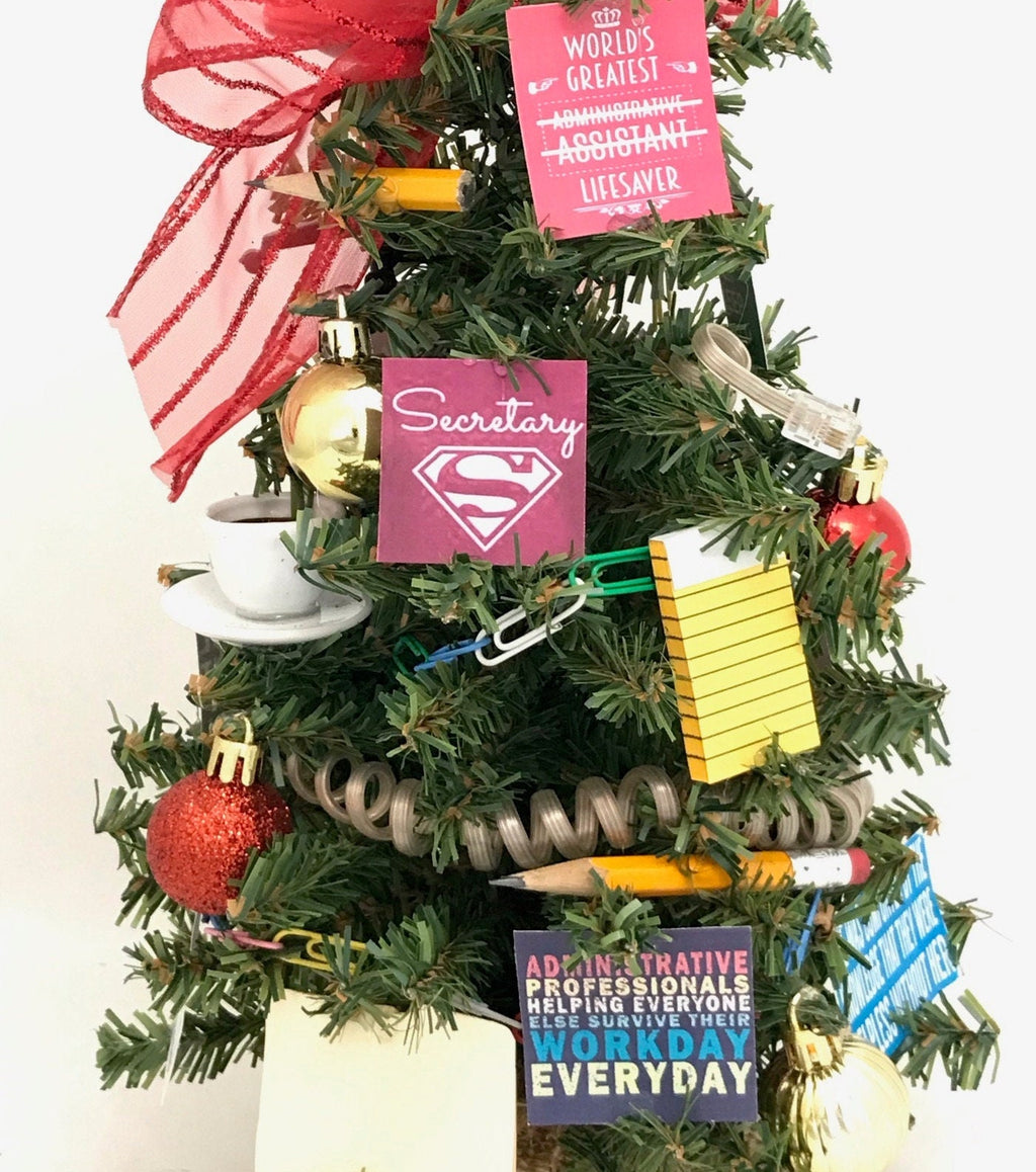 Office / Personal Assistant Themed 15" Christmas Tree