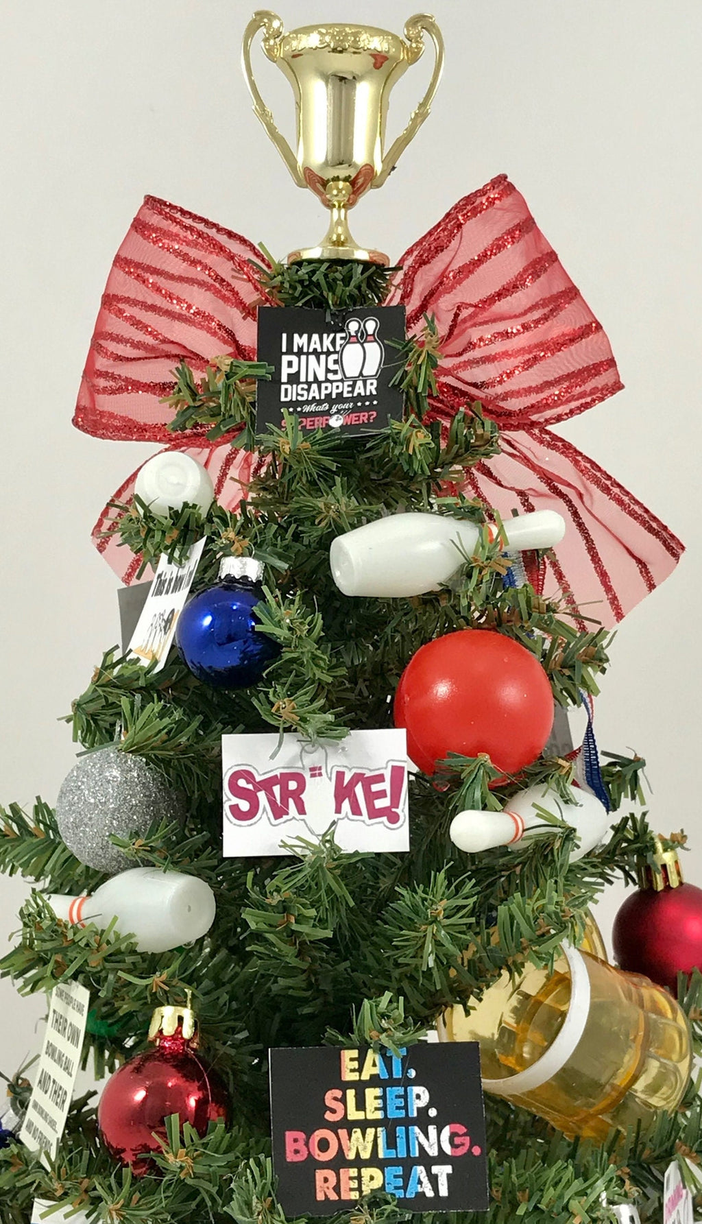Bowling Themed 18" Christmas Tree