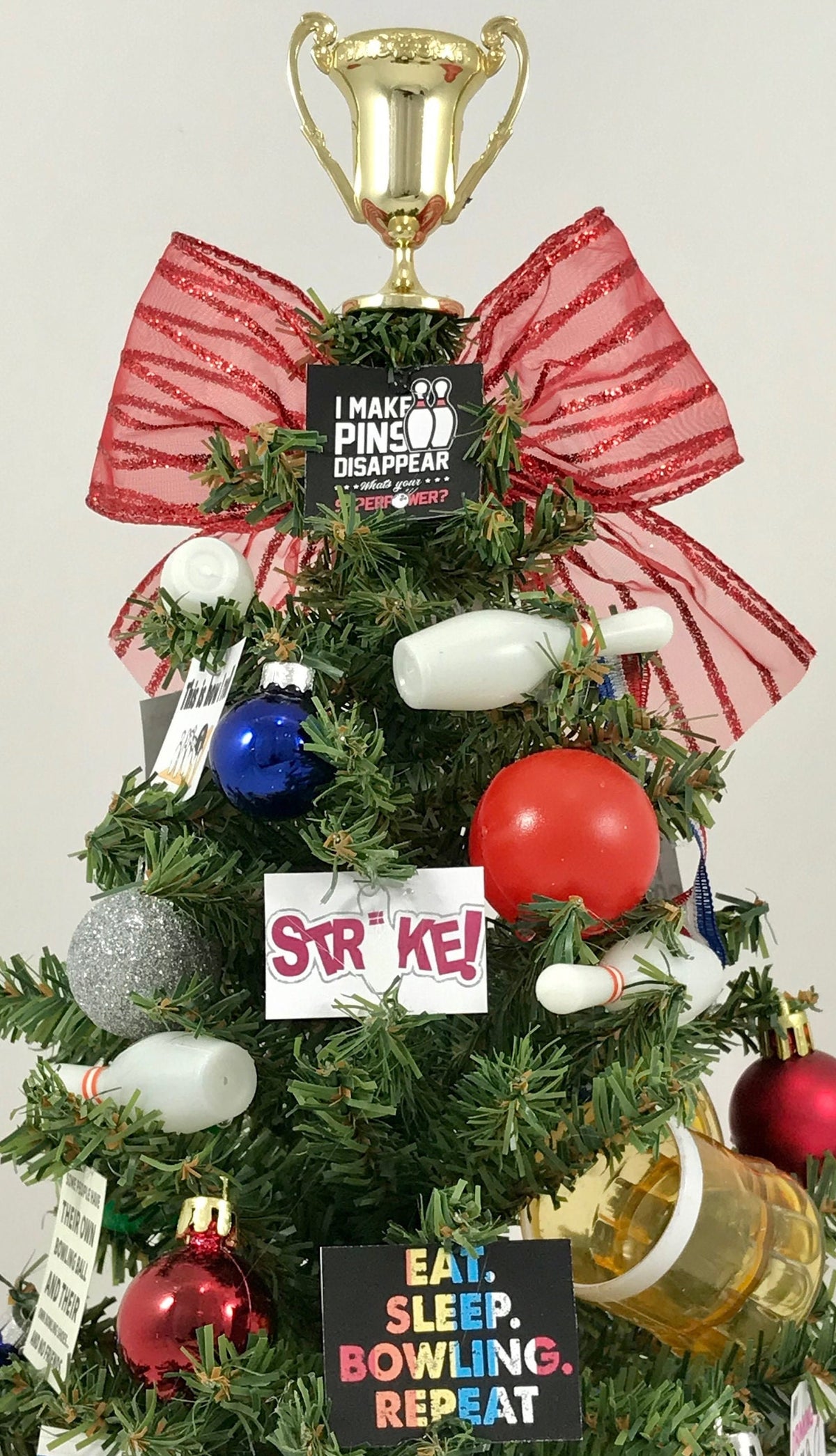 Bowling Themed 18" Christmas Tree