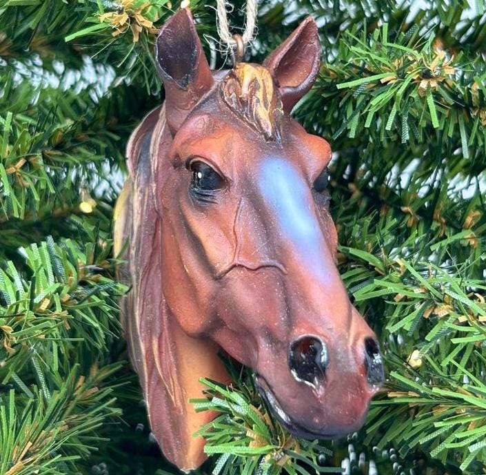 Brown Horse Face Ornament