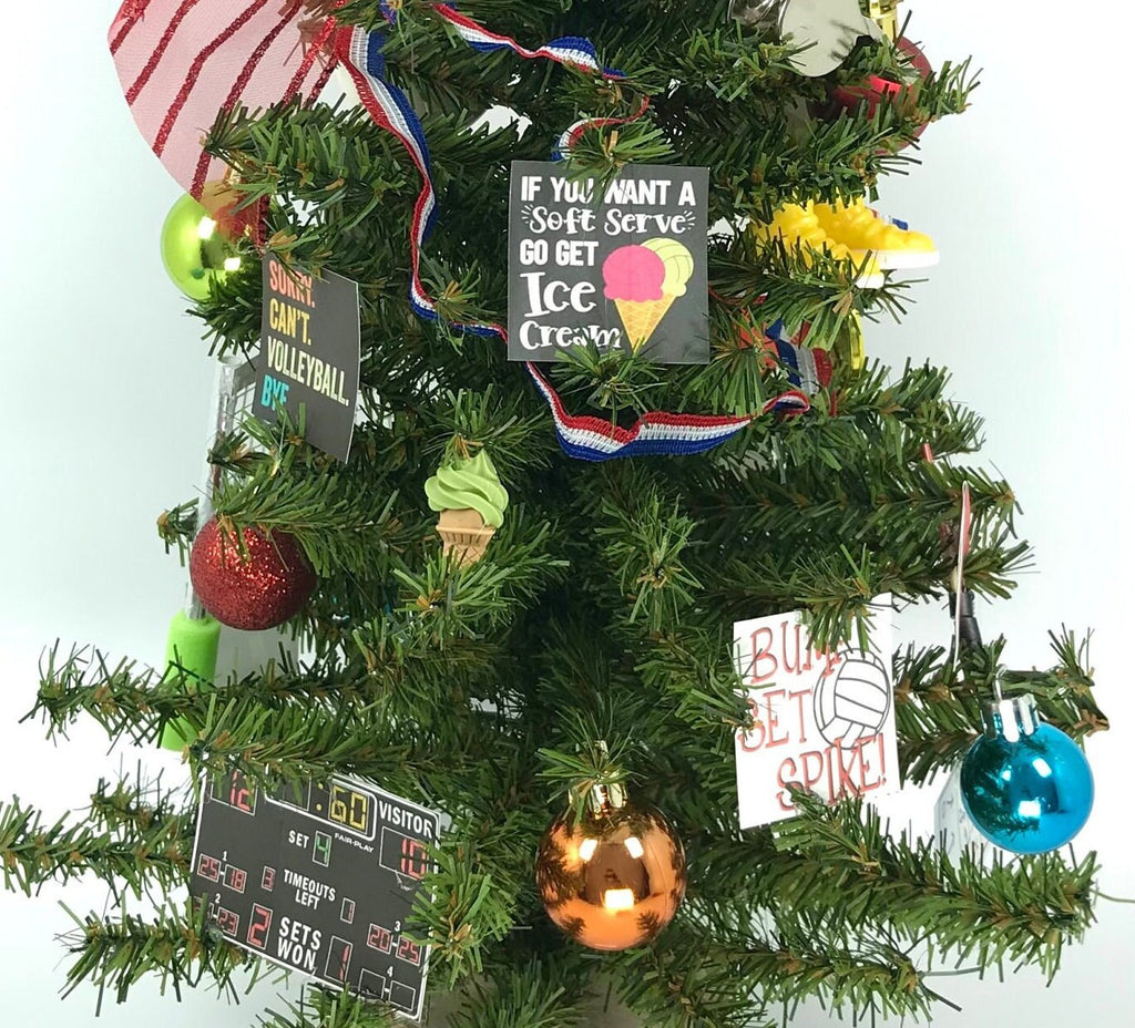 Volleyball Themed 18" Christmas Tree
