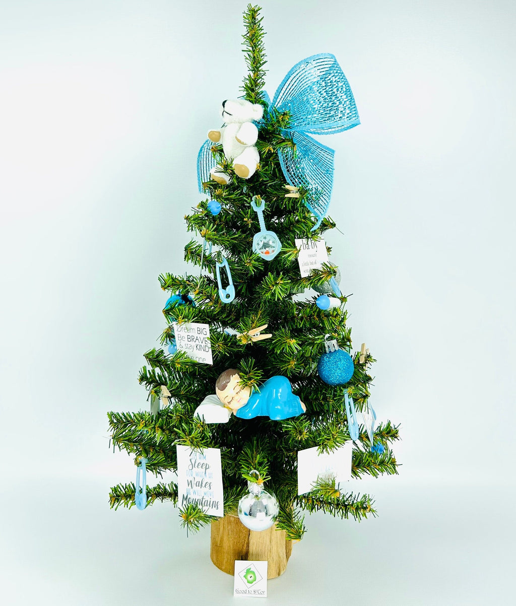 Baby Boy Themed 18" Christmas Tree