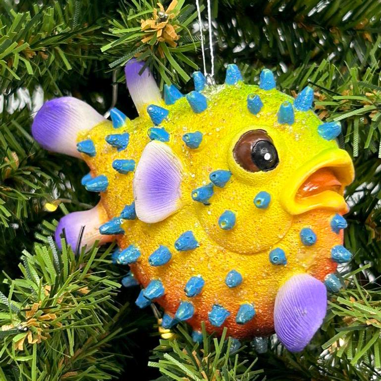 Fun Puffer Fish Ornaments (2 color variations)
