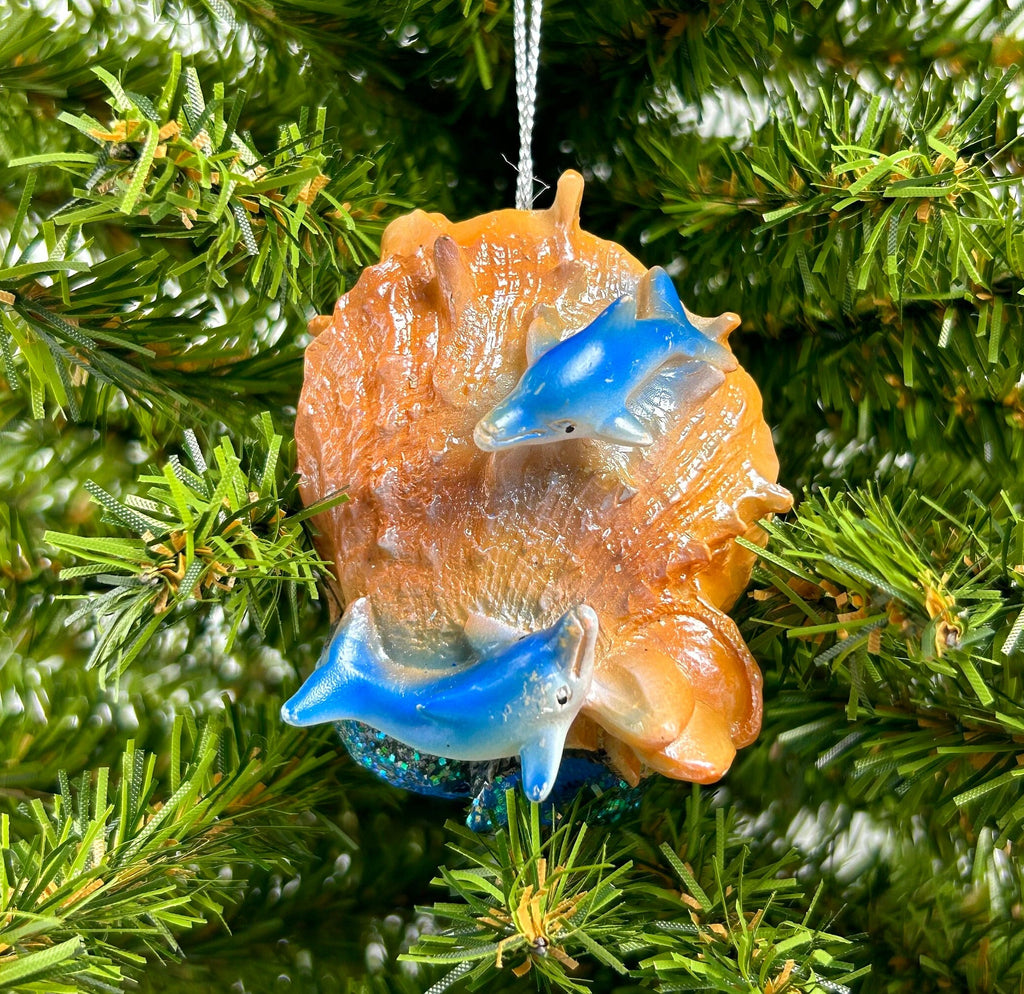 Seashell with Dolphins Ornaments (4 Styles)