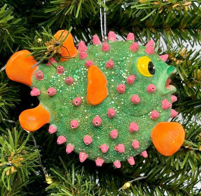 Fun Puffer Fish Ornaments (2 color variations)