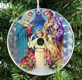 Religious Holographic Mini CD Christmas Ornaments, Nativity Blessed Family Joseph Mary and Jesus, Blessed Virgin Mary, Jesus Christ