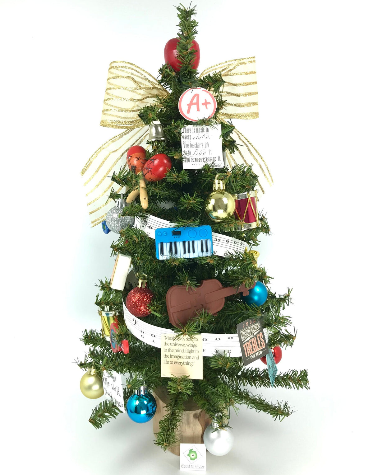School Music Teacher Themed 18" Christmas Tree