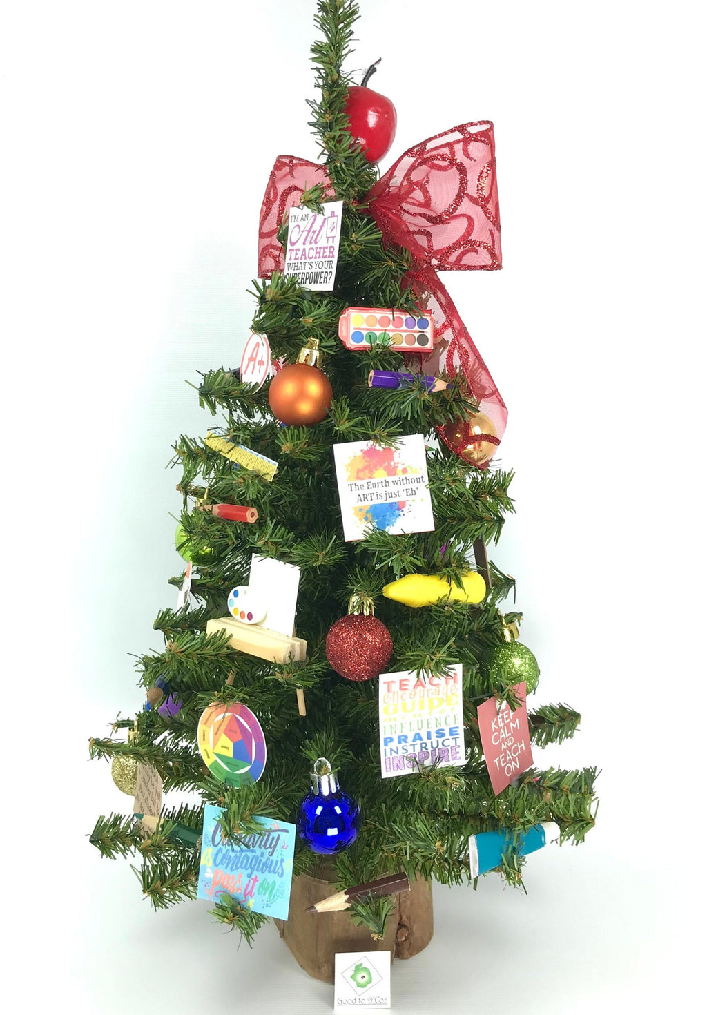 School Art Teacher Themed 18" Christmas Tree