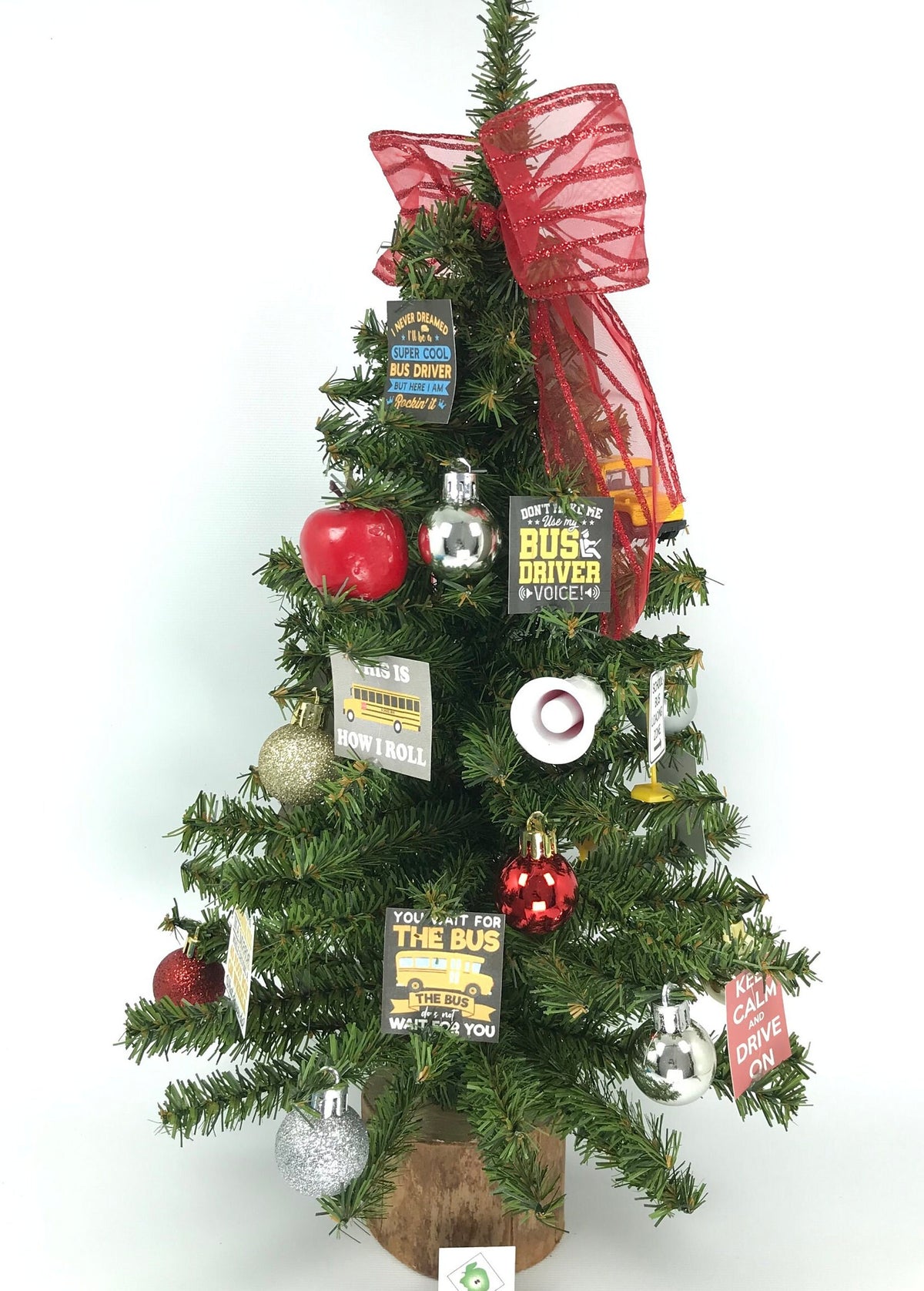 School Bus Driver Themed 18" Christmas Tree