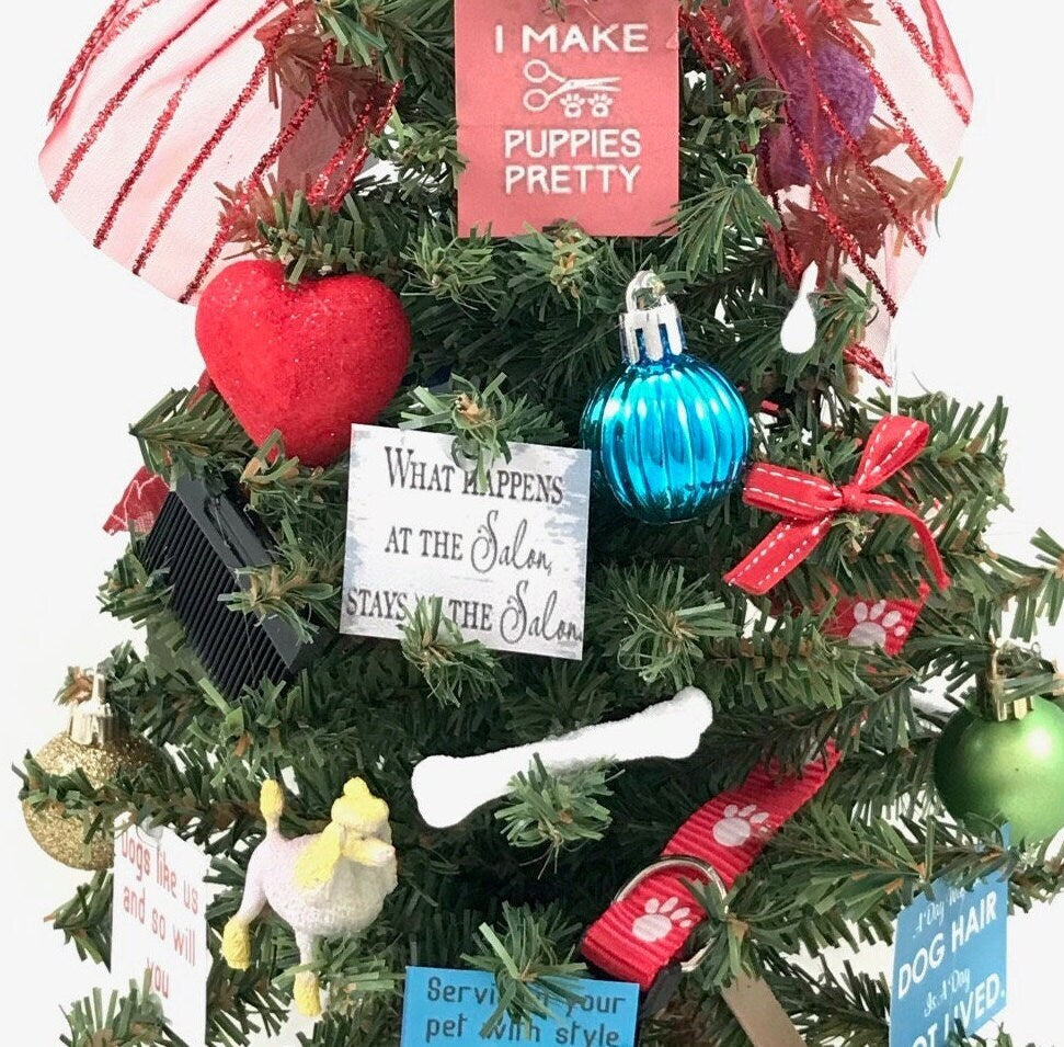 Dog Groomer Themed 18" Christmas Tree