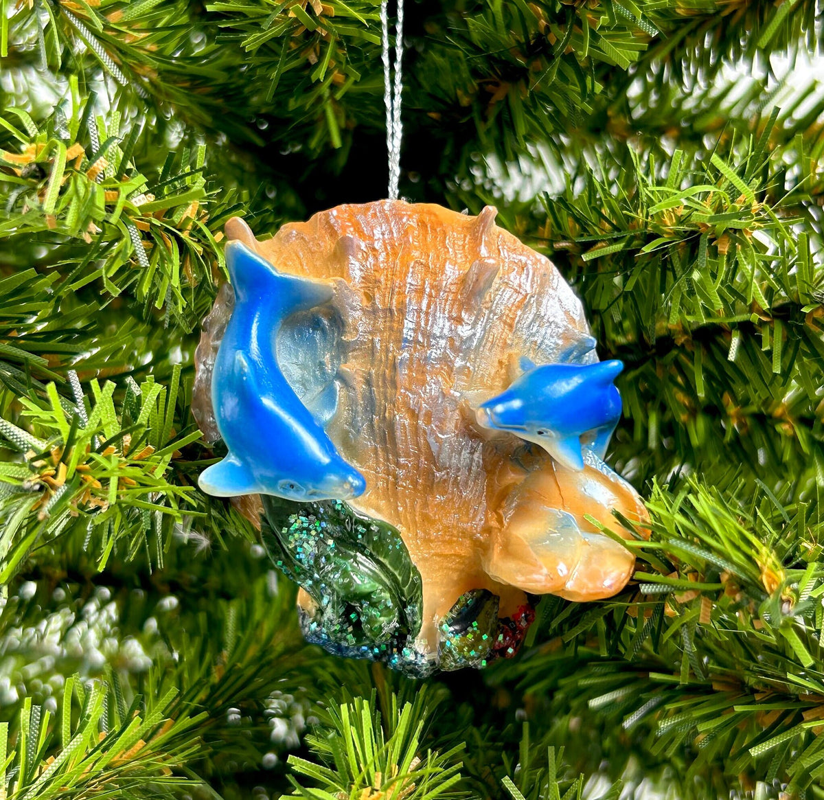 Seashell with Dolphins Ornaments (4 Styles)