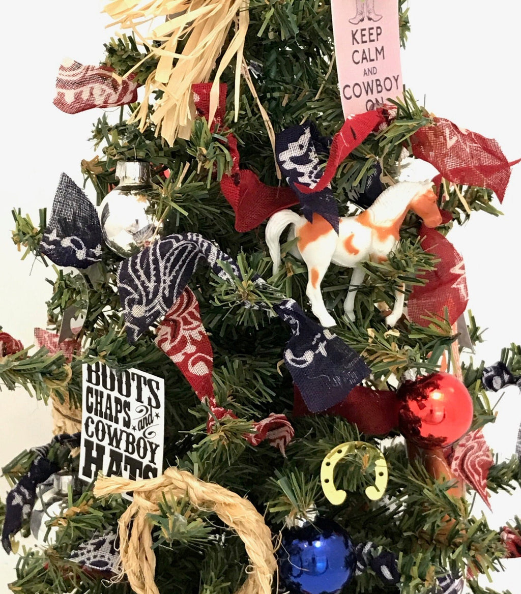 Western / Ranch / Cowboy / Cowgirl Themed 18" Christmas Tree