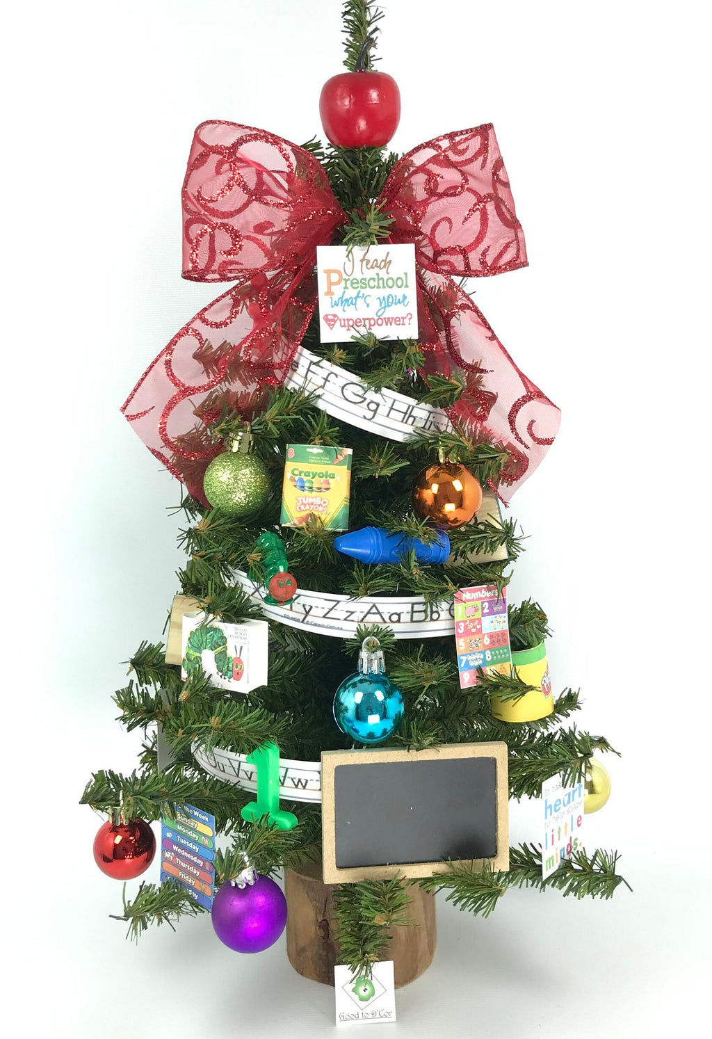 School Pre-K / Preschool Teacher Themed 18" Christmas Tree