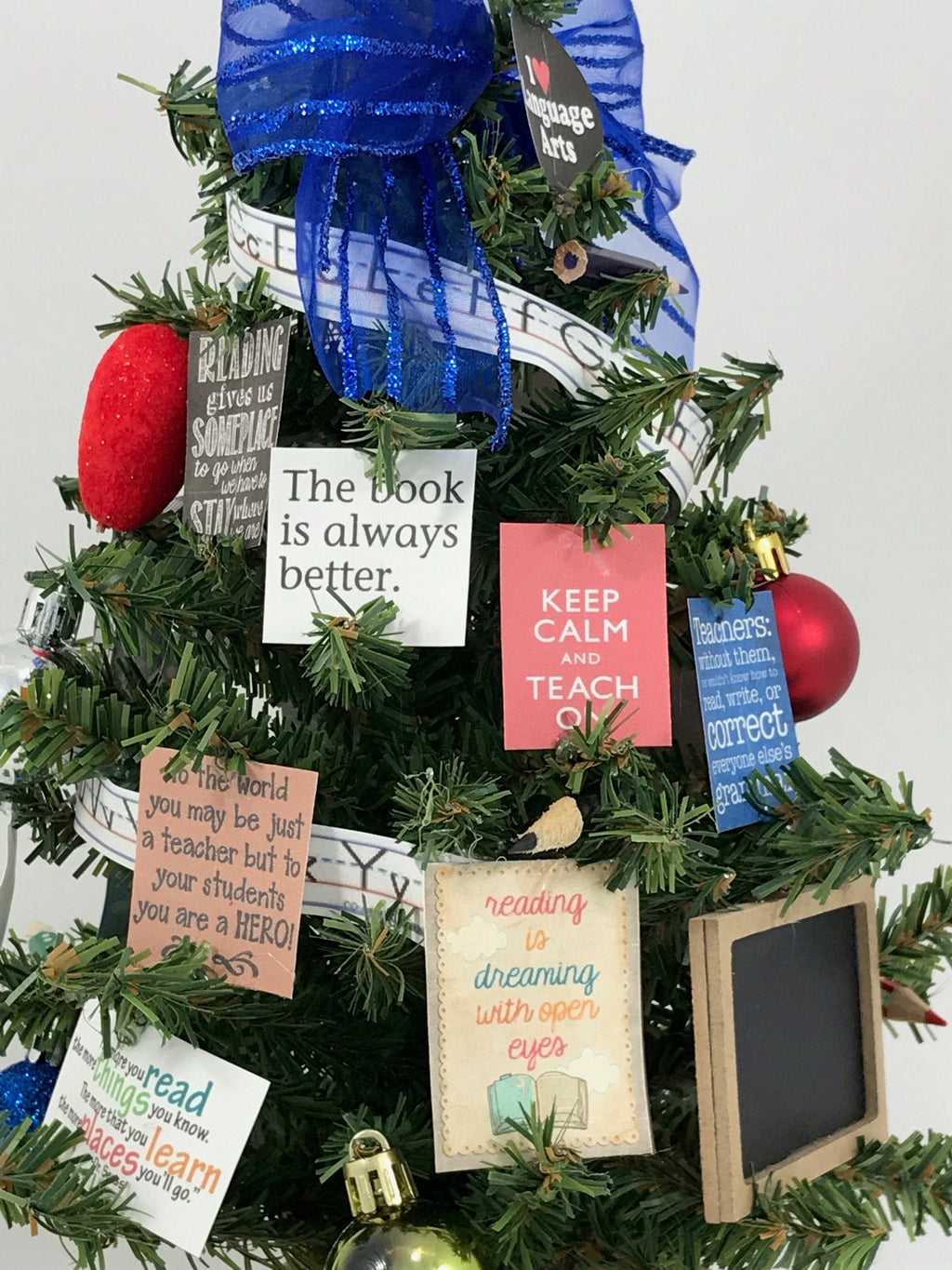 School Language Arts Teacher Themed 18" Christmas Tree