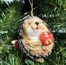 Hedgehogs with Apples Ornaments (3 variations available)
