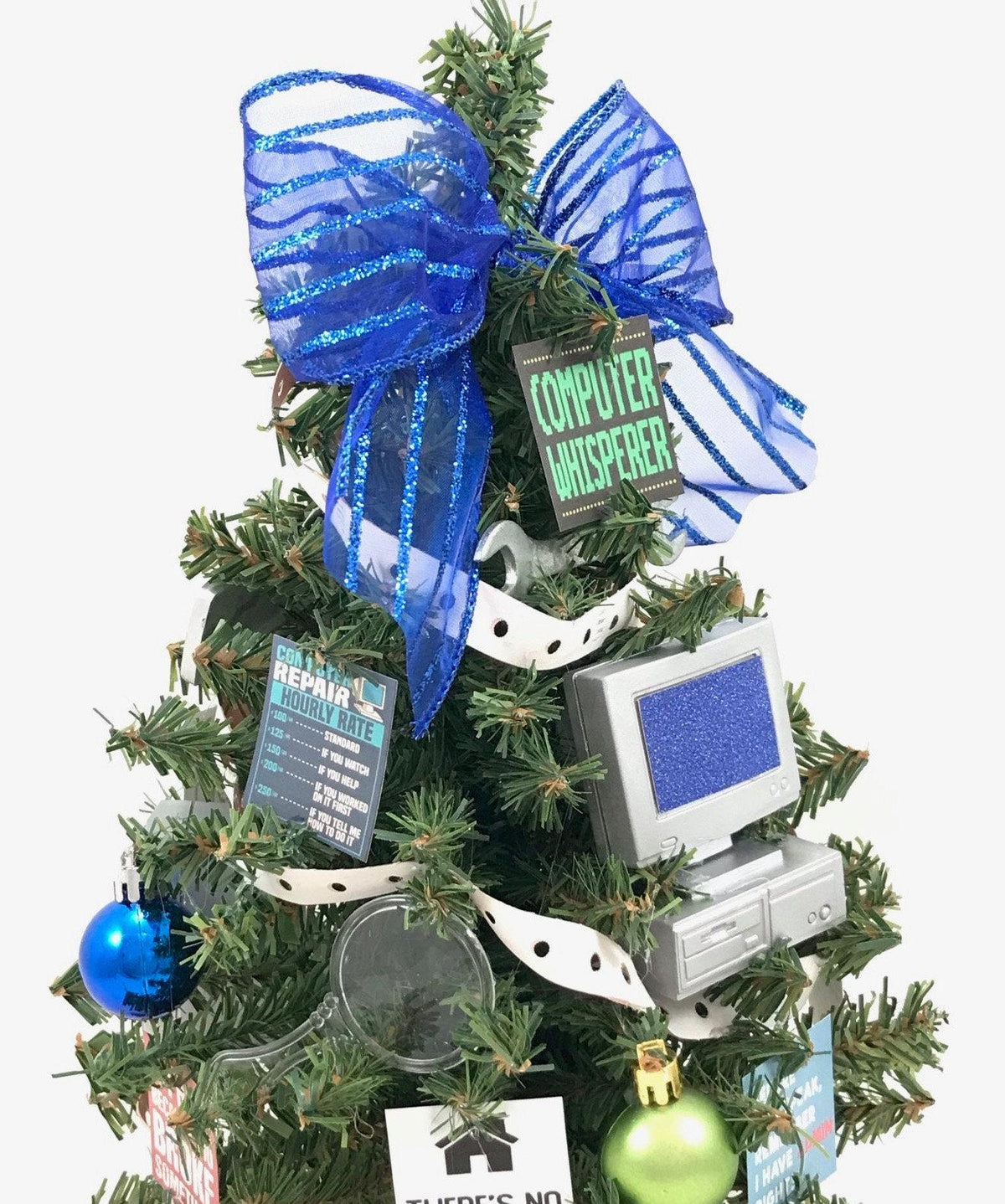 IT Support / Computer Tech Themed 18" Christmas Tree