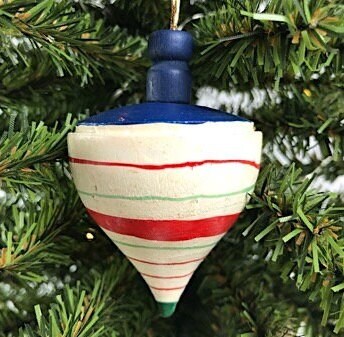 Vintage Wooden Top Ornament