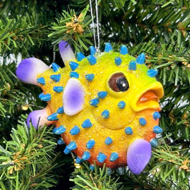 Fun Puffer Fish Ornaments (2 color variations)