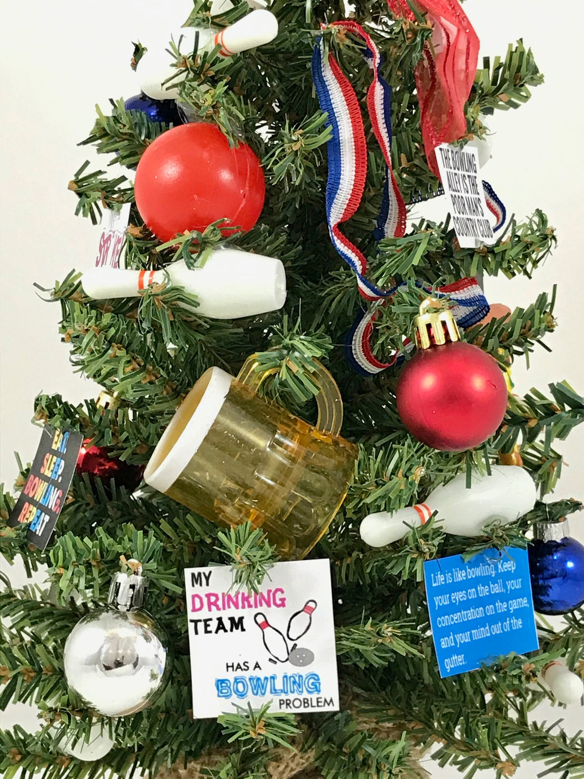 Bowling Themed 18" Christmas Tree
