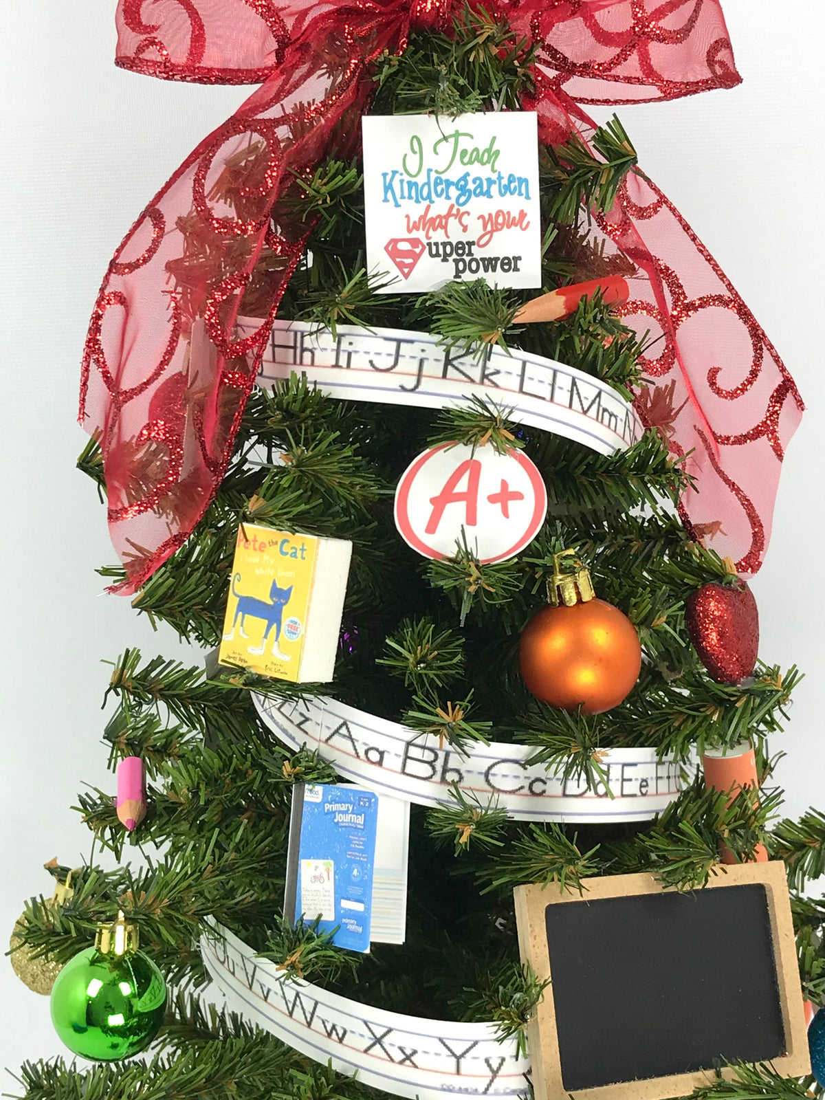School Kindergarten Teacher Themed 18" Christmas Tree