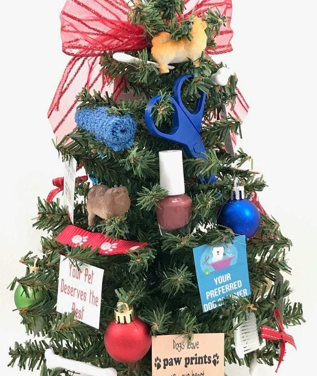 Dog Groomer Themed 18" Christmas Tree
