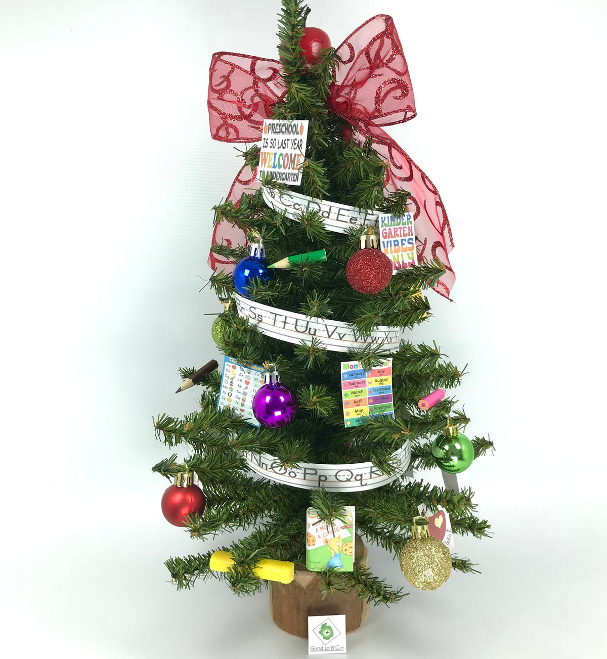 School Kindergarten Teacher Themed 18" Christmas Tree