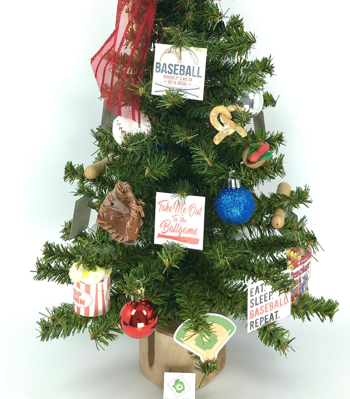 Baseball Themed 18" Christmas Tree