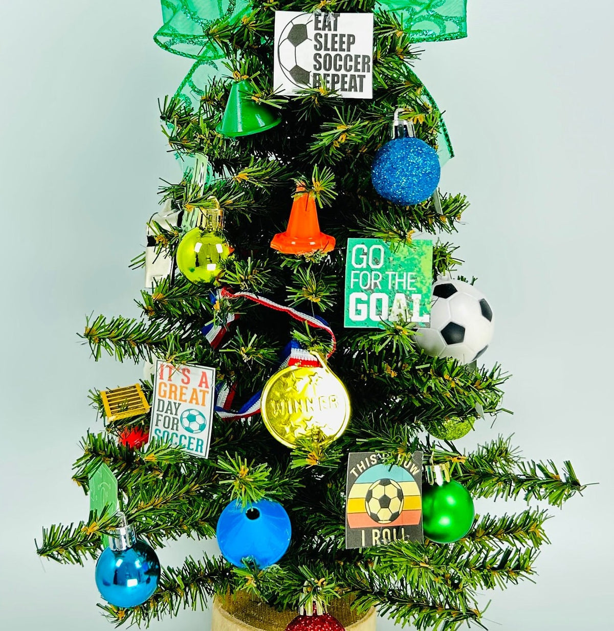 Soccer Themed 18" Christmas Tree