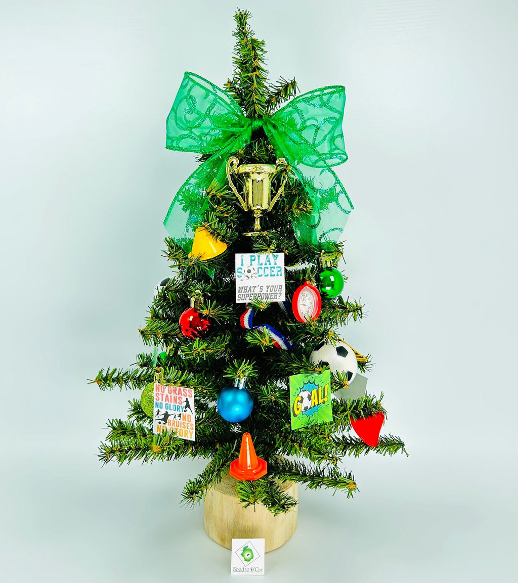 Soccer Themed 18" Christmas Tree