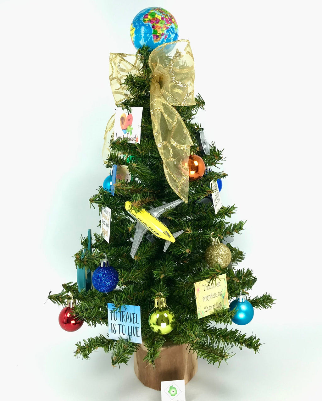 Travel Themed 18" Christmas Tree